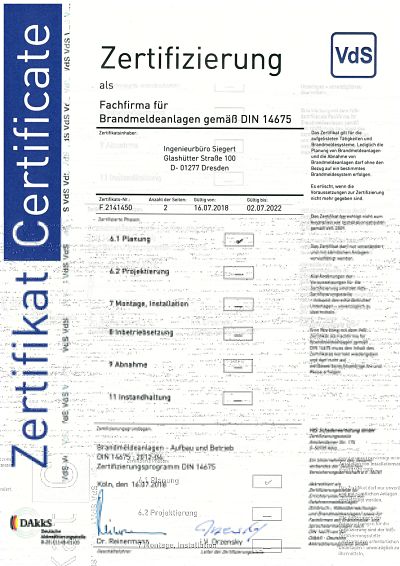 Zertifizierung nach DIN 14675